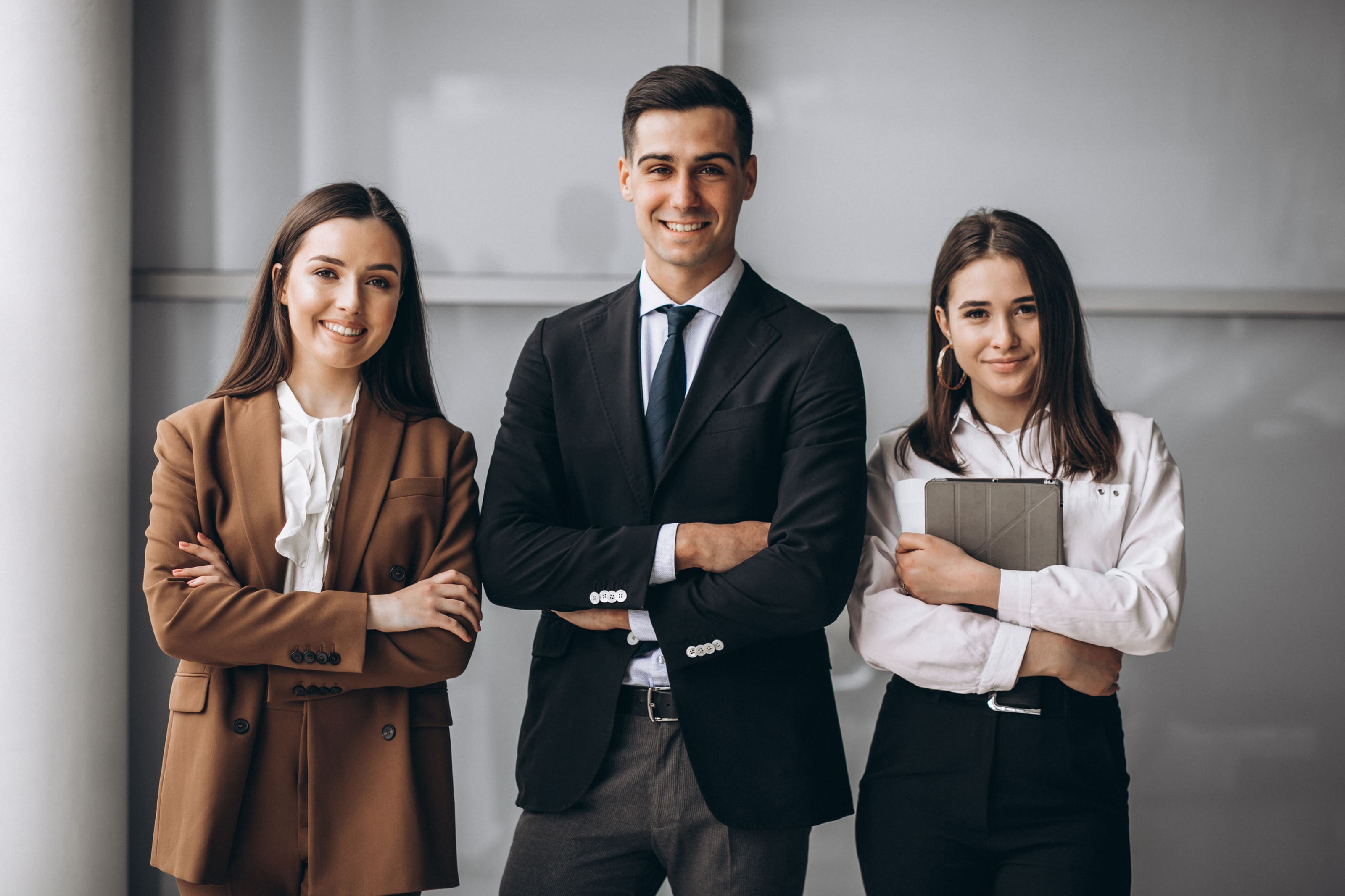 Professional healthcare employer team in a modern office